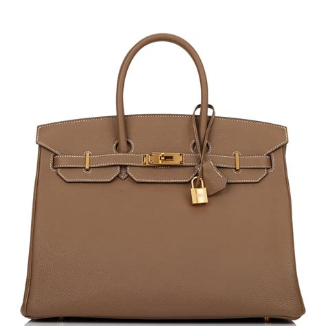 birkin 35 etoupe gold hardware